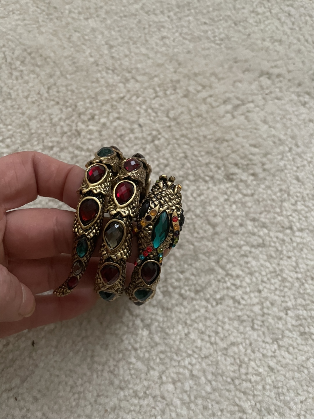 Gorgeous Double Snake Bracelet with Colorful Gemstones - photo 2