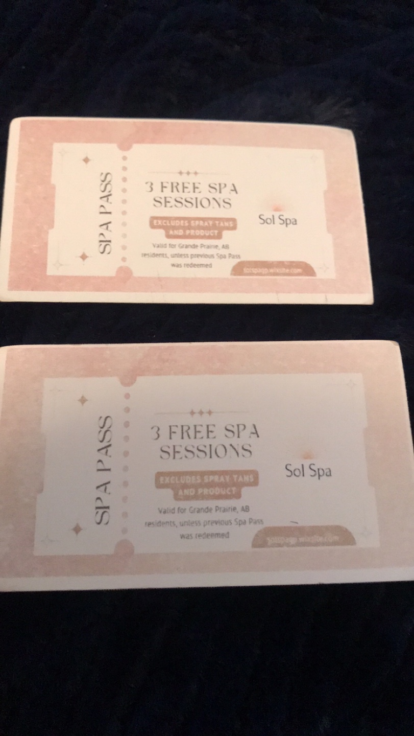 Free Sol Spa Grande Prairie Spa Passes (x2)