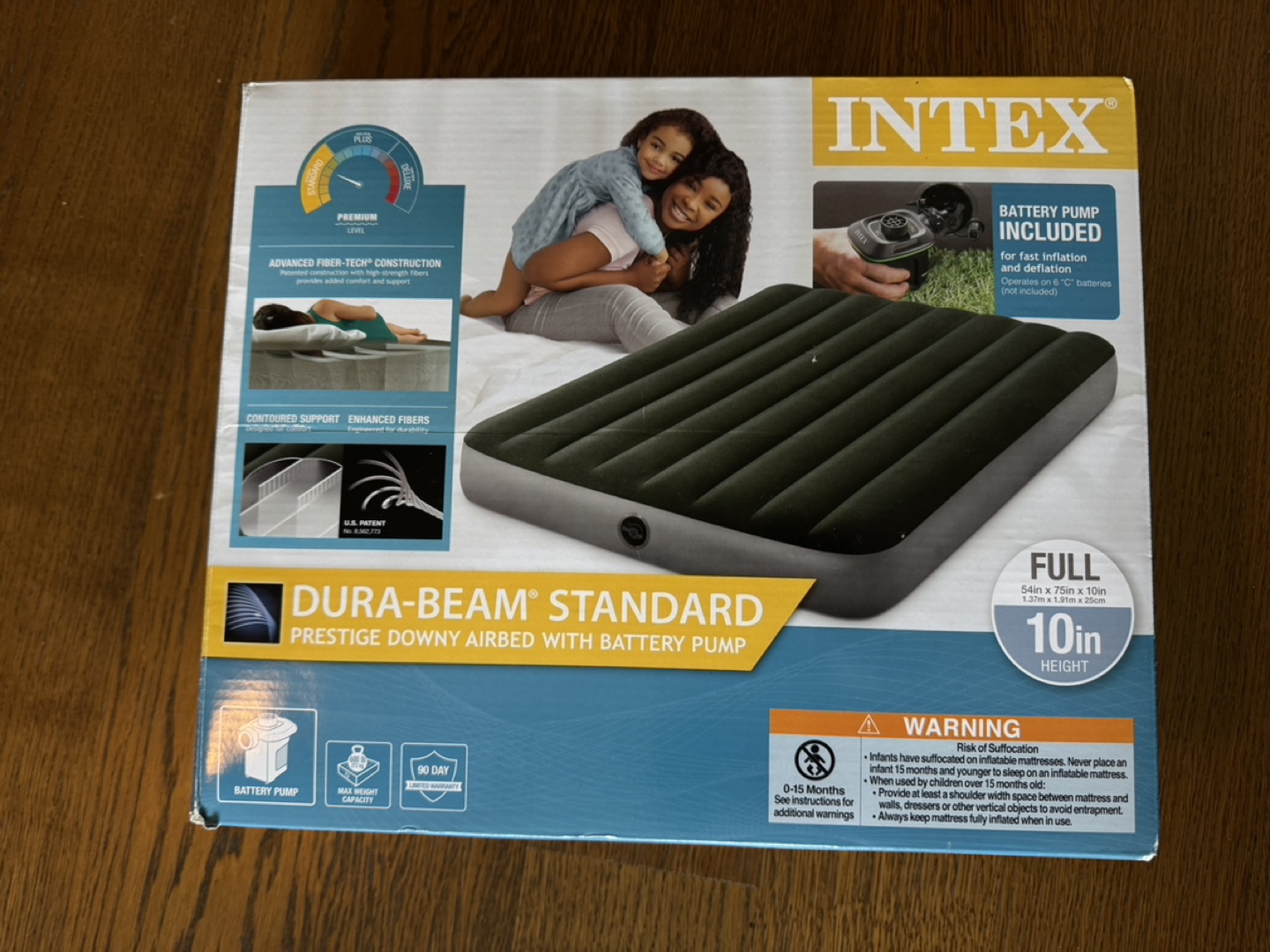 INTEX Dura-Beam Standard Prestige Airbed with Battery Pump