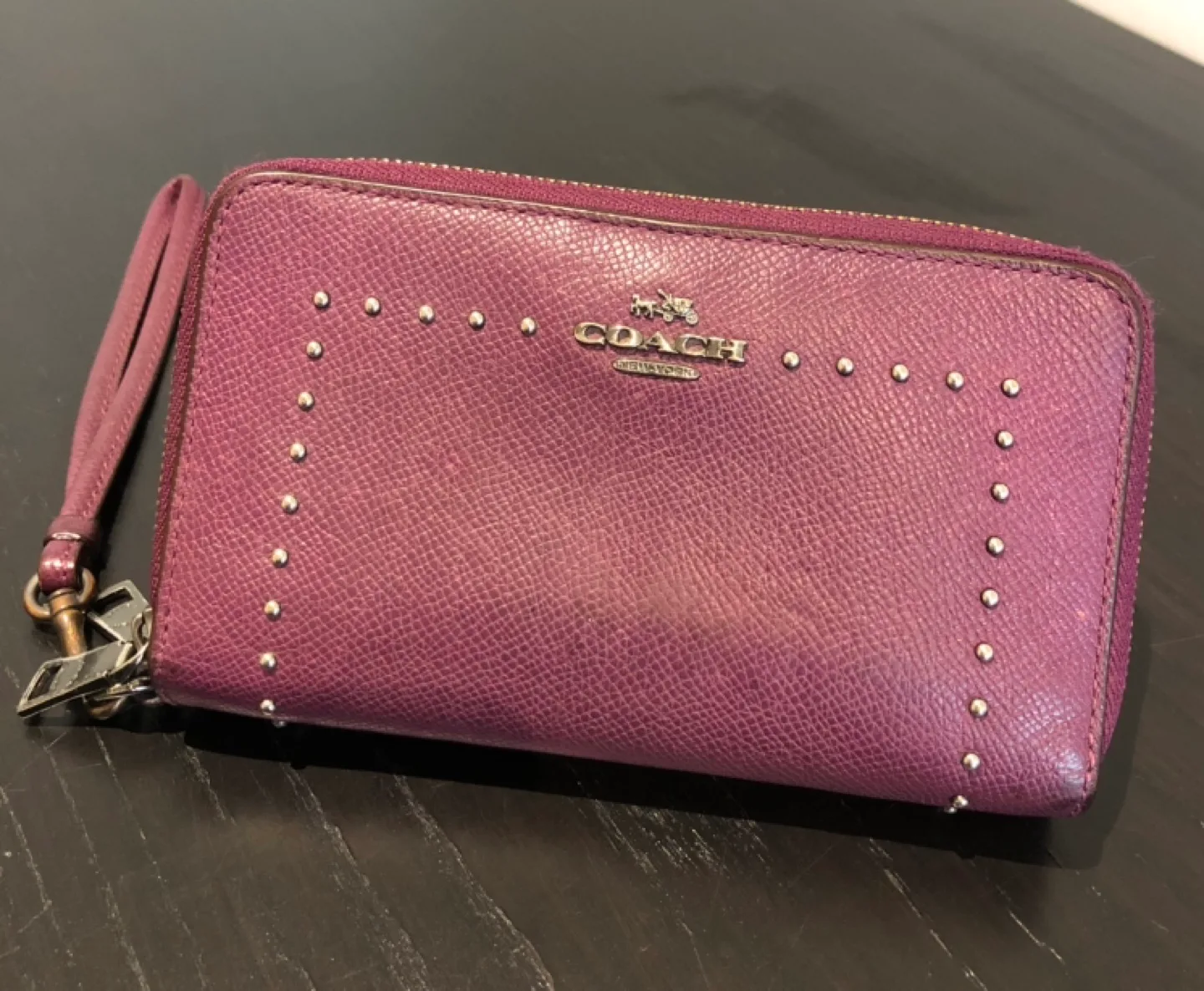 Coach Purple Wallet with Wristlet thumbnail