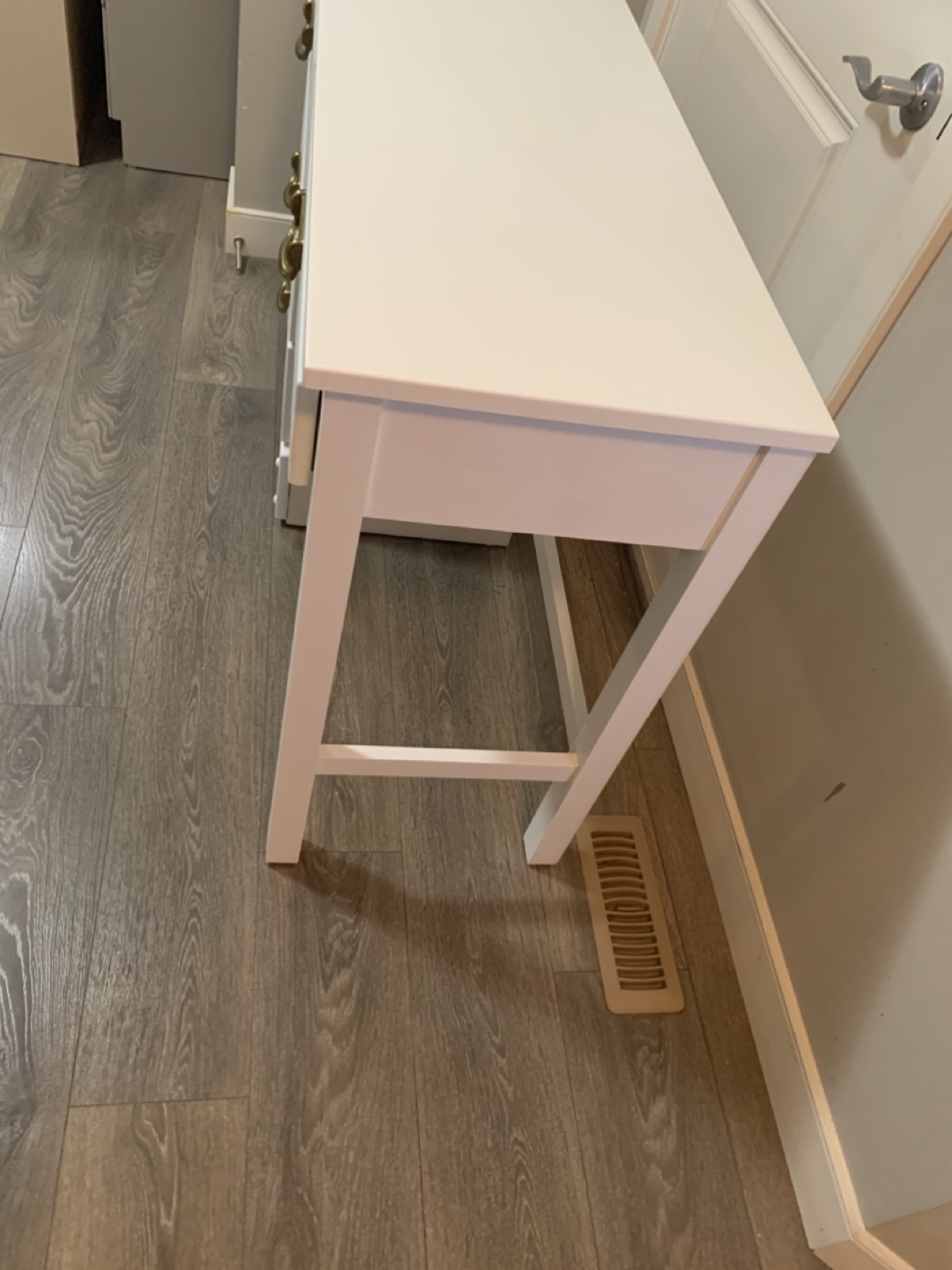 White Wooden Desk with Four Drawers - photo 3