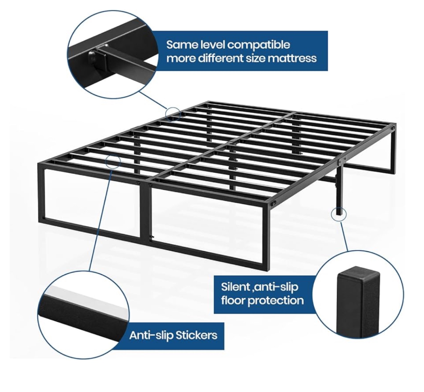Queen Metal Platform Bed Frame