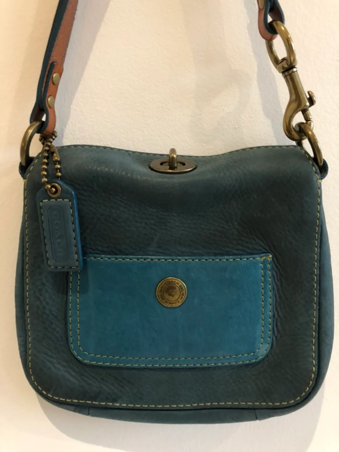 Coach Leather Crossbody Bag Teal image indicator(2)