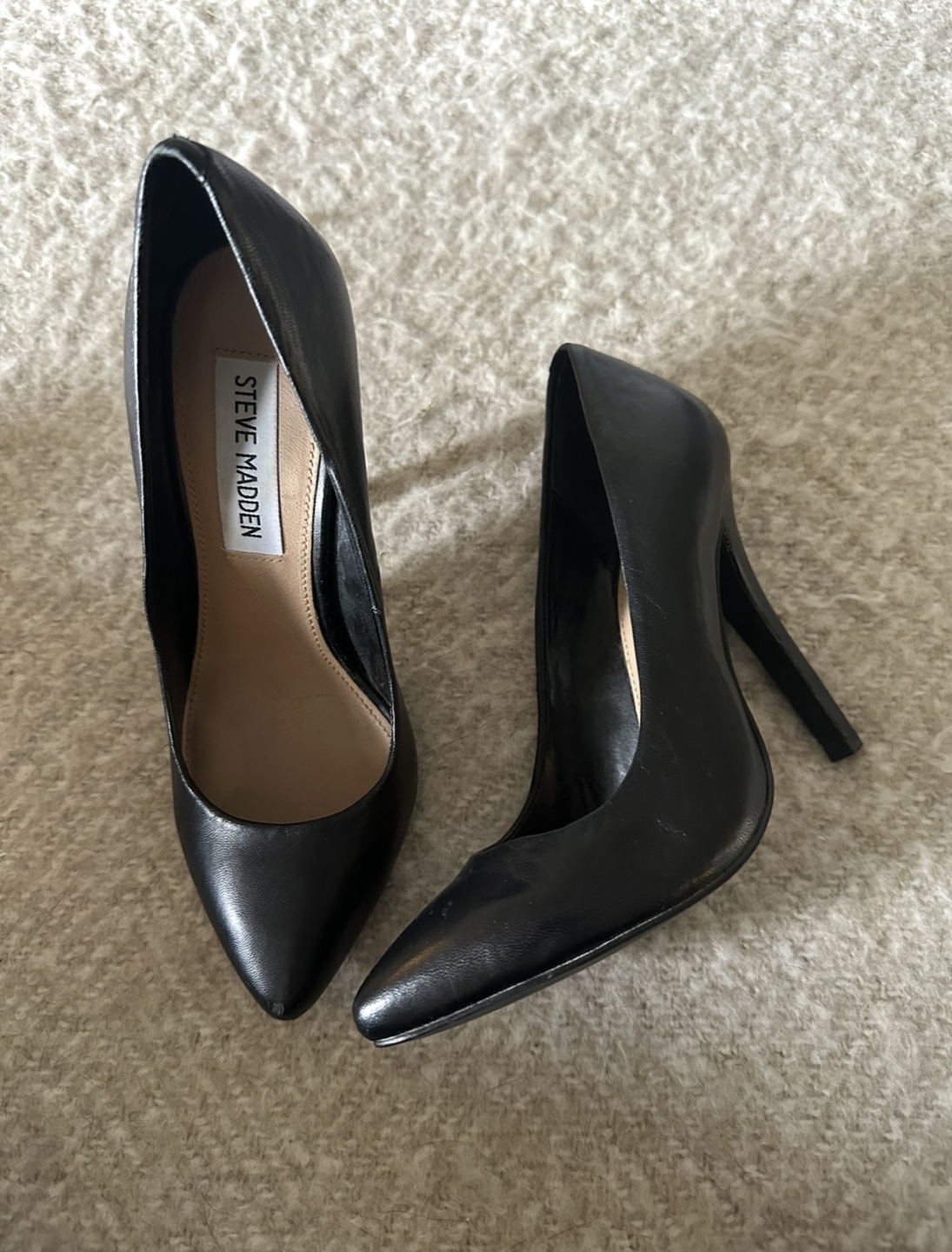 Steve Madden Black Leather Heels