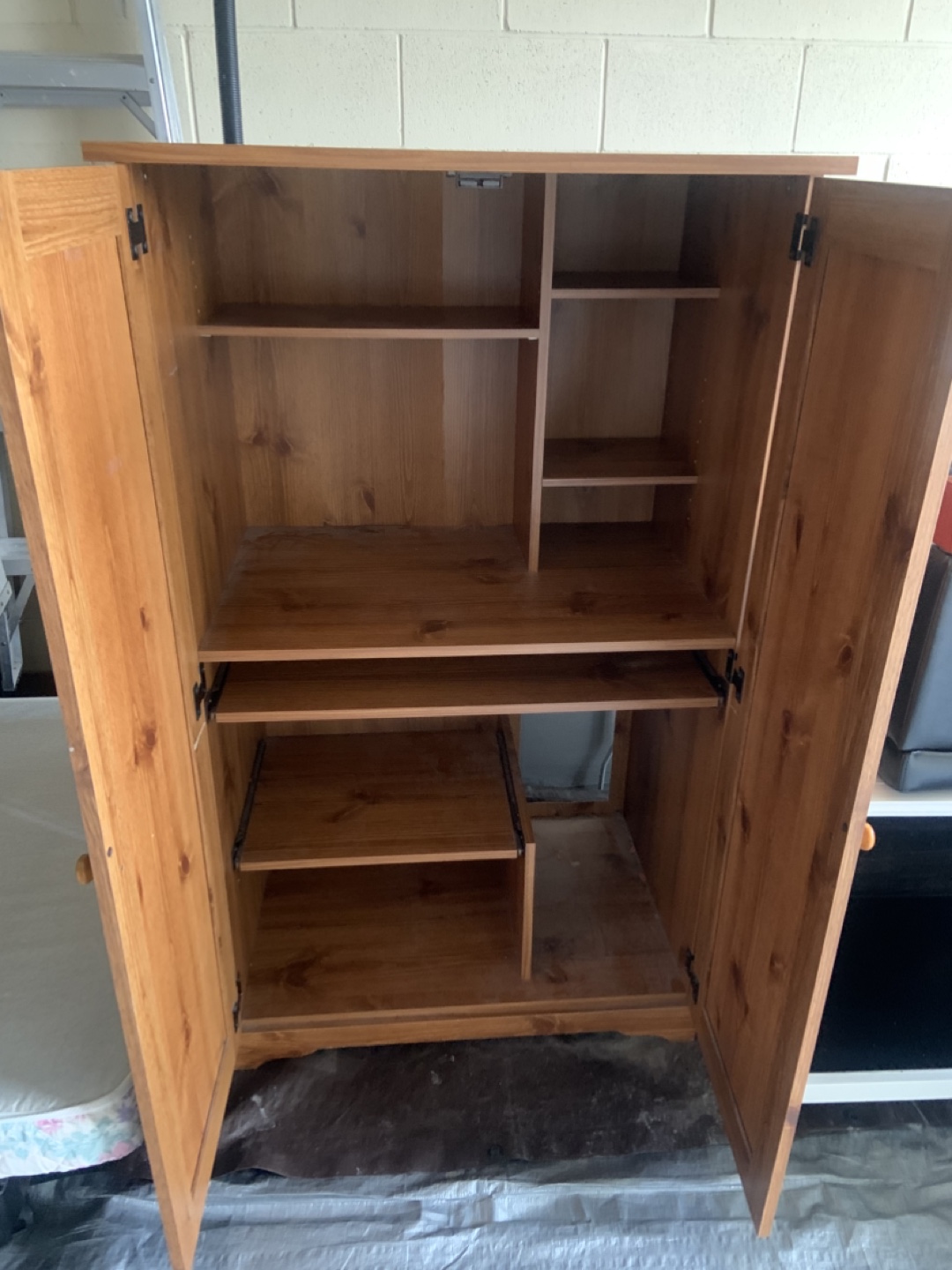 Wooden Armoire with Pull-Out Desk - photo 2