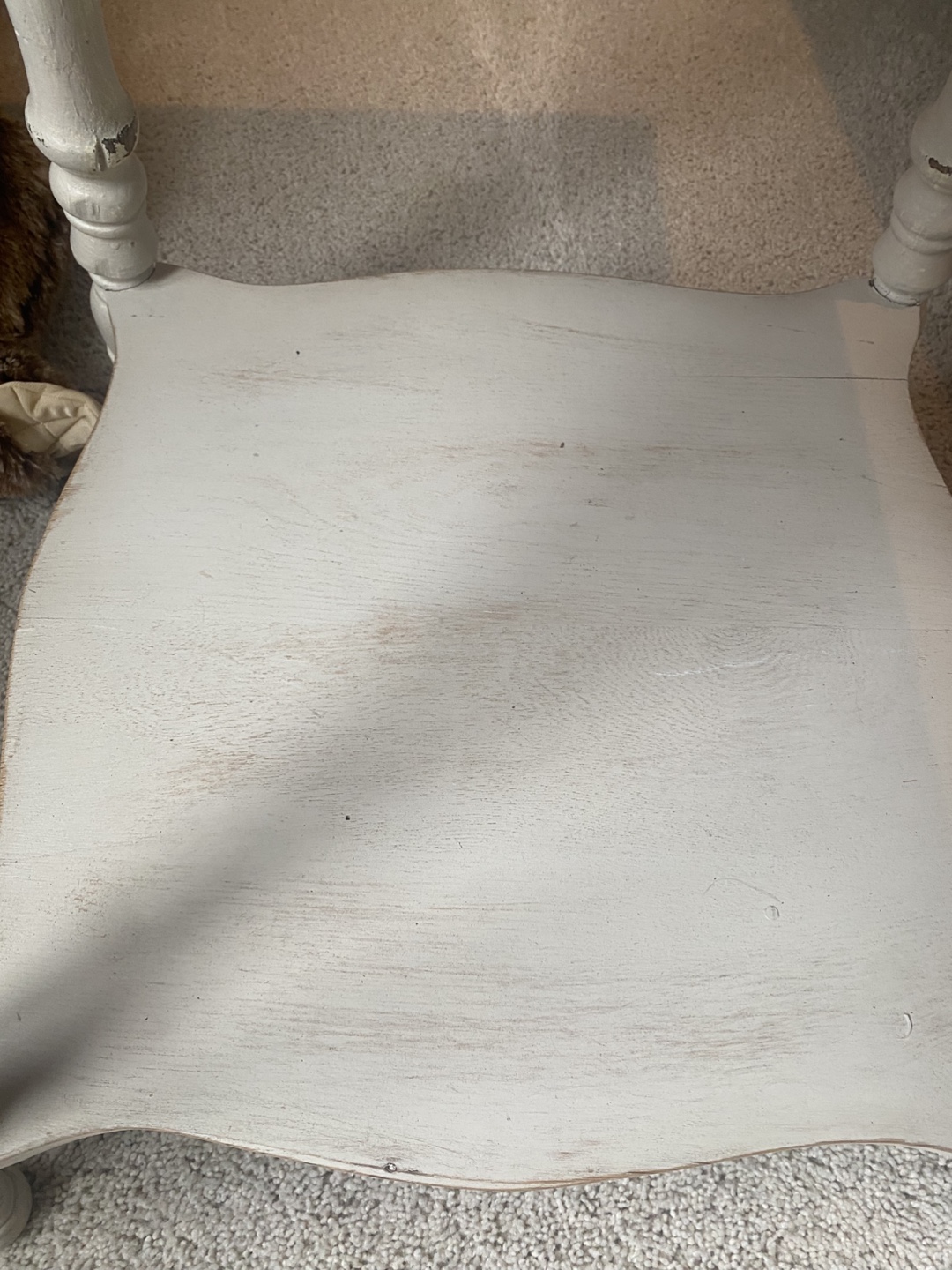 White Distressed Side Table - photo 3