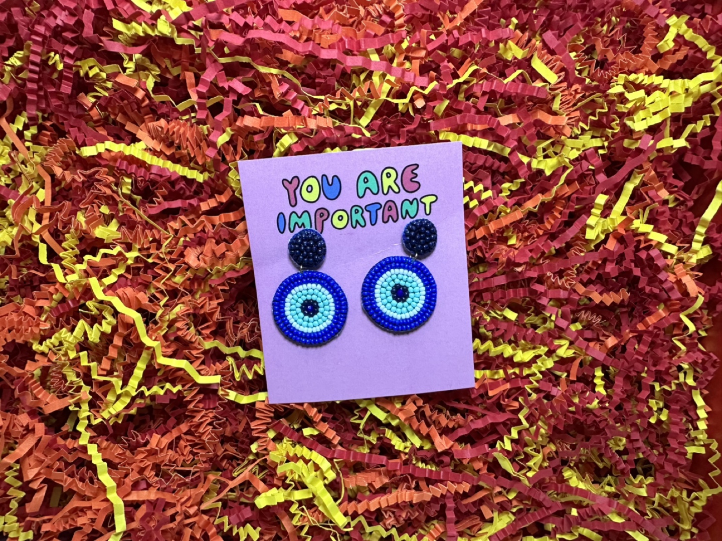 Beaded Evil Eye Earrings