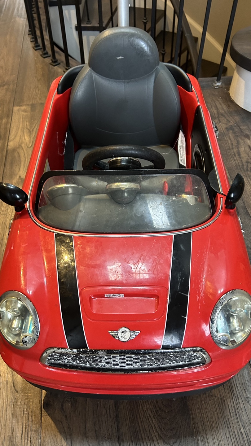 Mini Cooper Ride-On Toy Car with Push Handle
