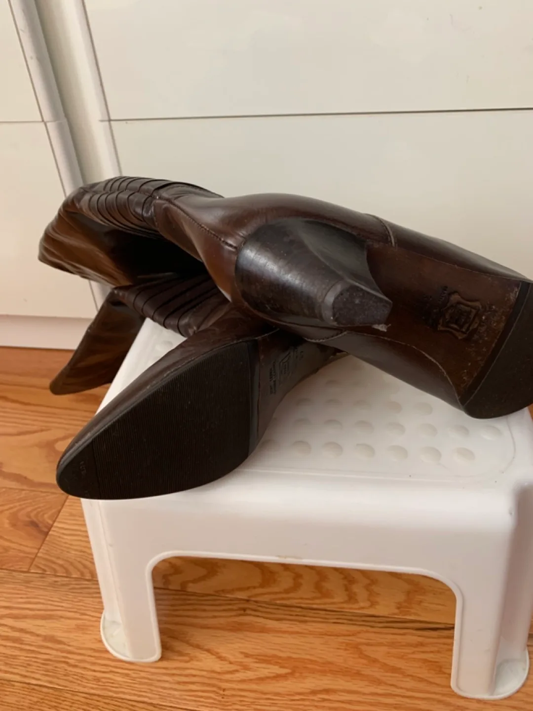 Dark Brown Italian Leather Knee-High Boots image indicator(2)