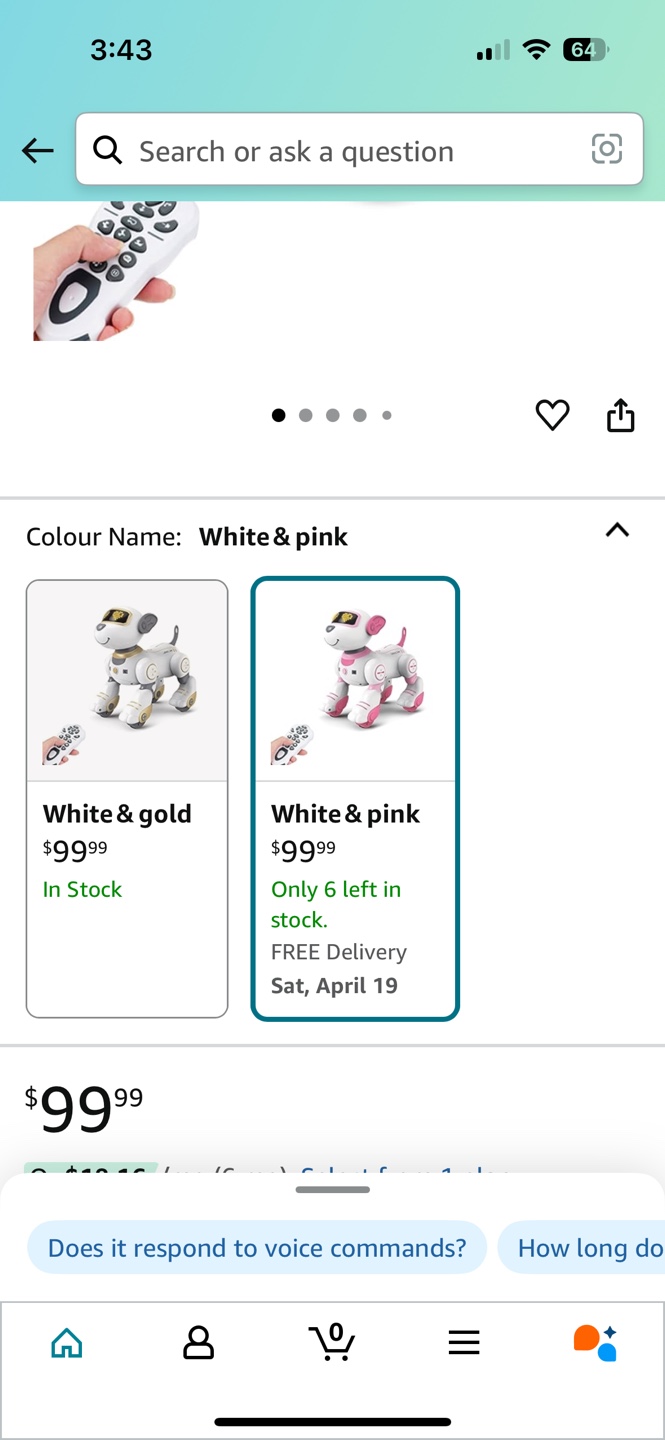 KUSCOR Smart Robot Dog Toy - White & Pink - photo 3