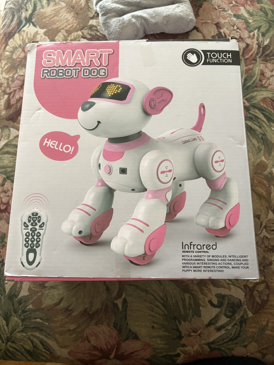 KUSCOR Smart Robot Dog Toy - White & Pink
