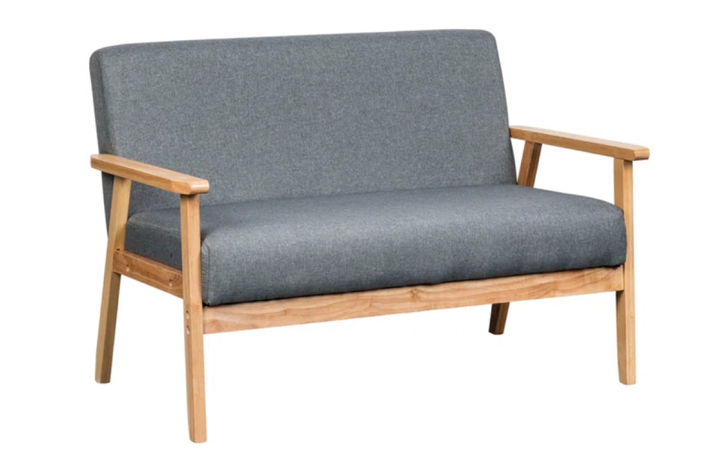 45" Linen Loveseat Midcentury/Modern