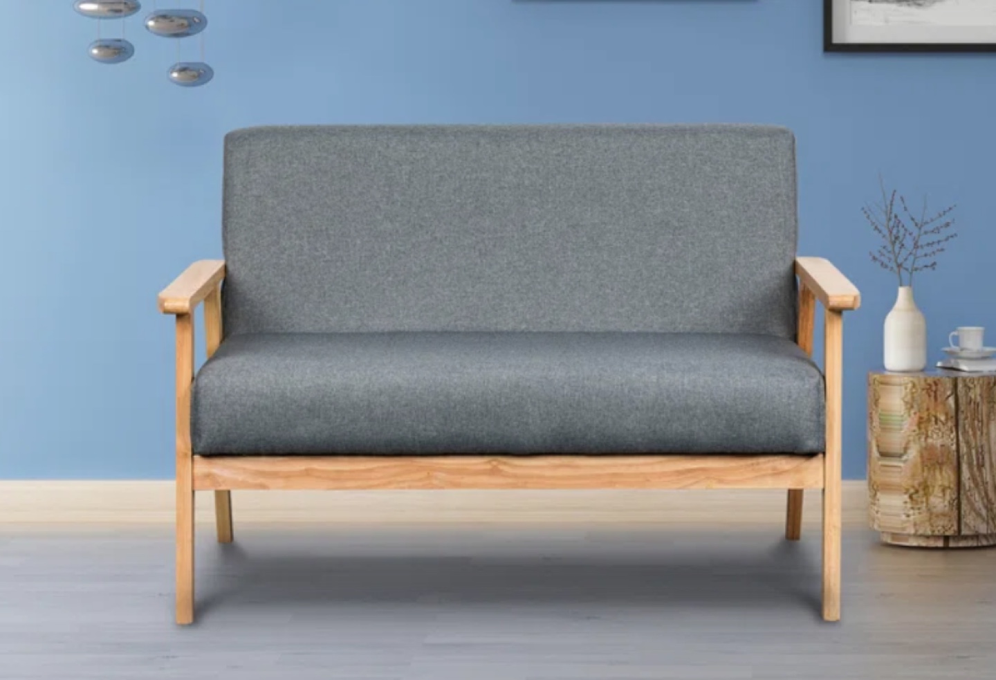 45" Linen Loveseat Midcentury/Modern - photo 5