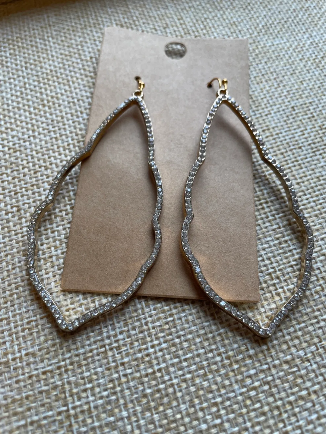 Gold Rhinestone Dangle Earrings image indicator(3)