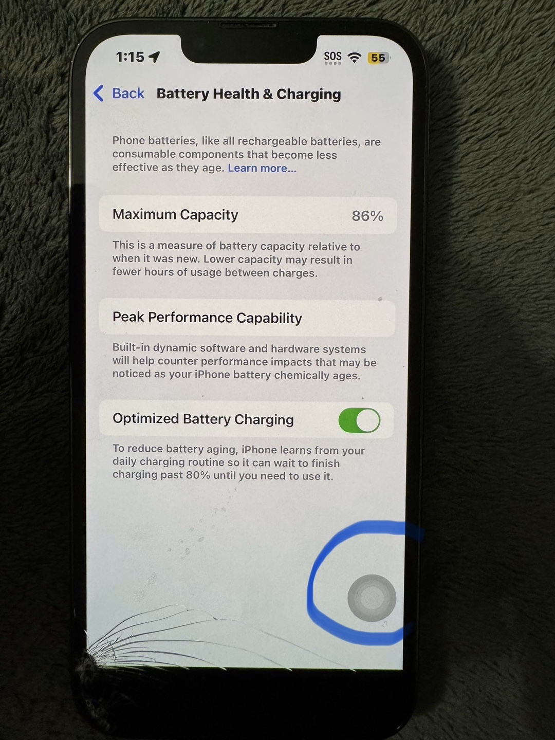 iPhone 13 Pro - 128GB - Sierra Green - Cracked Screen - photo 5