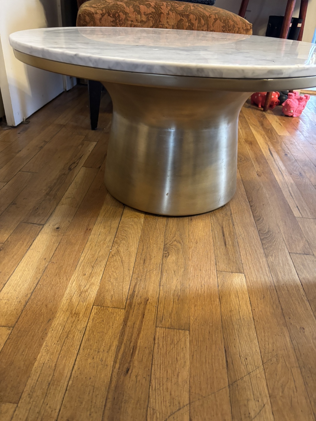 Marble Top Coffee Table with Gold Base
