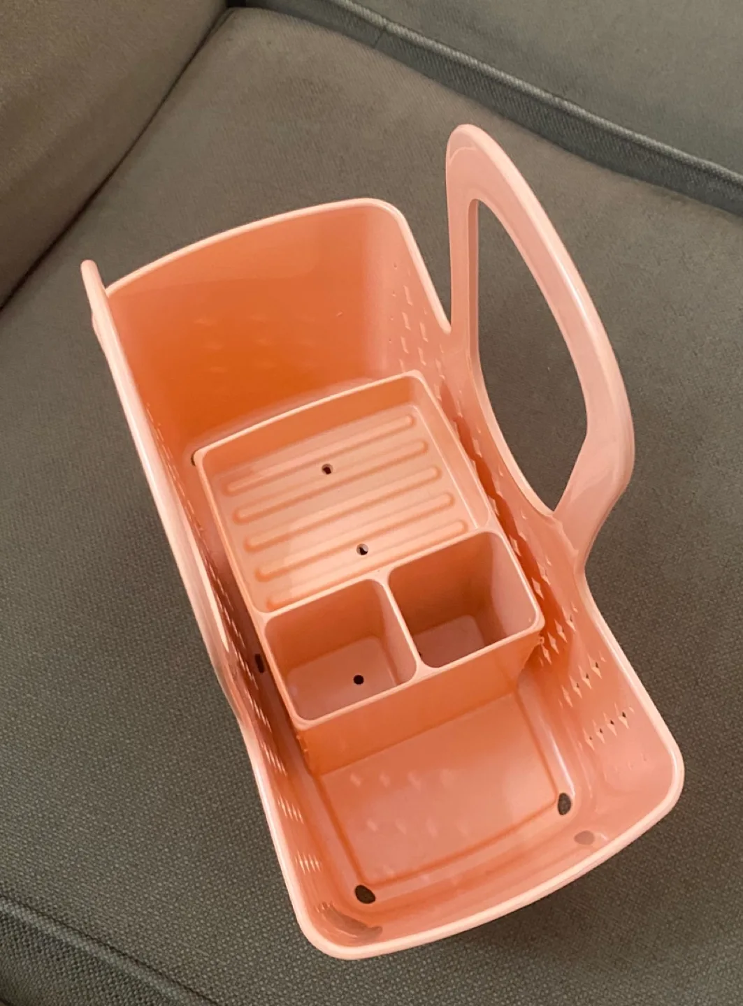 Pink Plastic Caddy Basket with Handle image indicator(2)