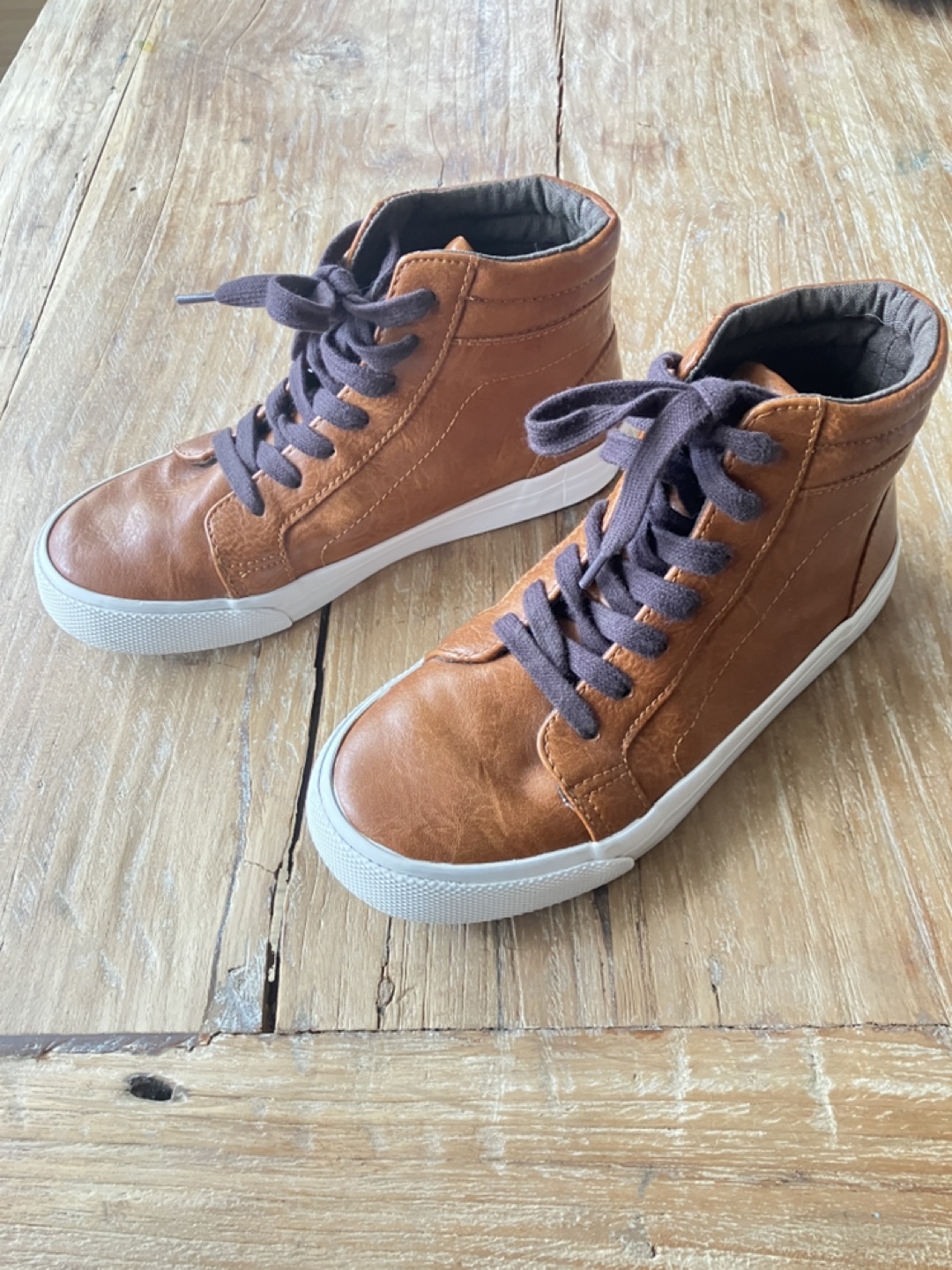 Kids' Brown High-Top Sneakers - Size 2