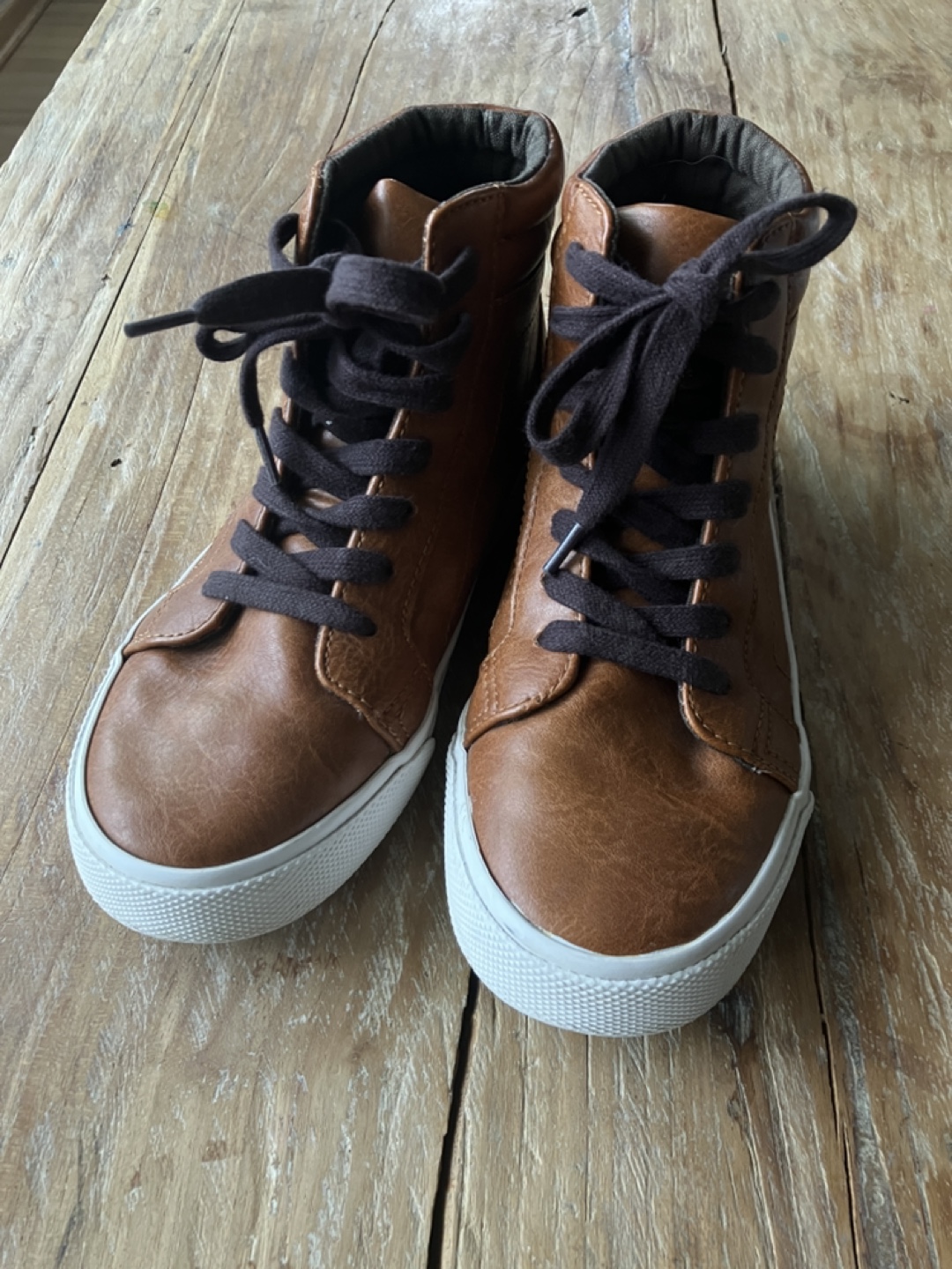 Kids' Brown High-Top Sneakers - Size 2 - photo 2