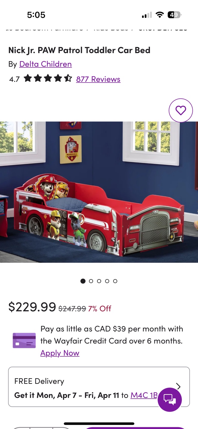 Nick Jr. PAW Patrol Toddler Car Bed - photo 2