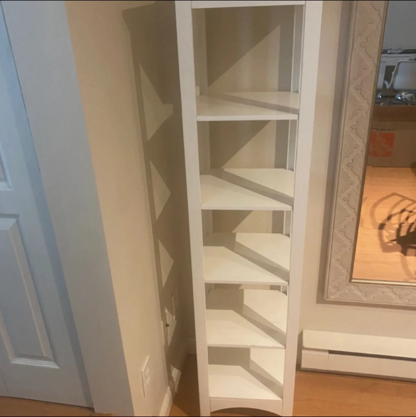 ‼️ Last day Saturday ‼️ White wooden 5-shelf unit ~60” height image indicator(2)