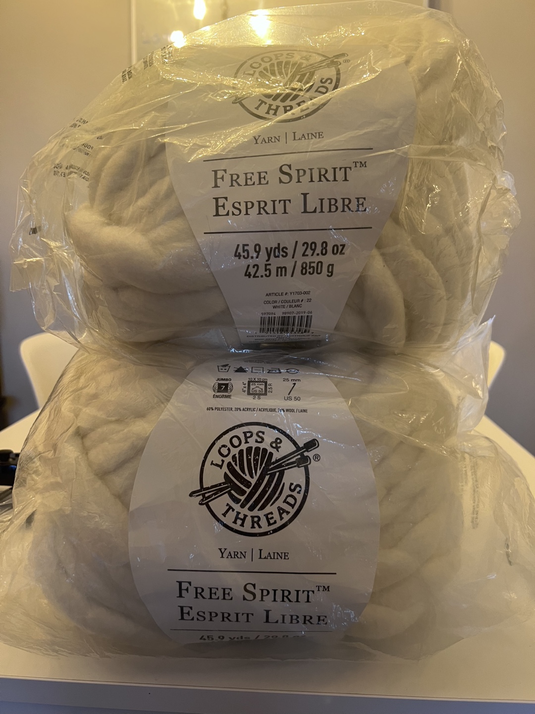 Loops & Threads Free Spirit Yarn - Off White
