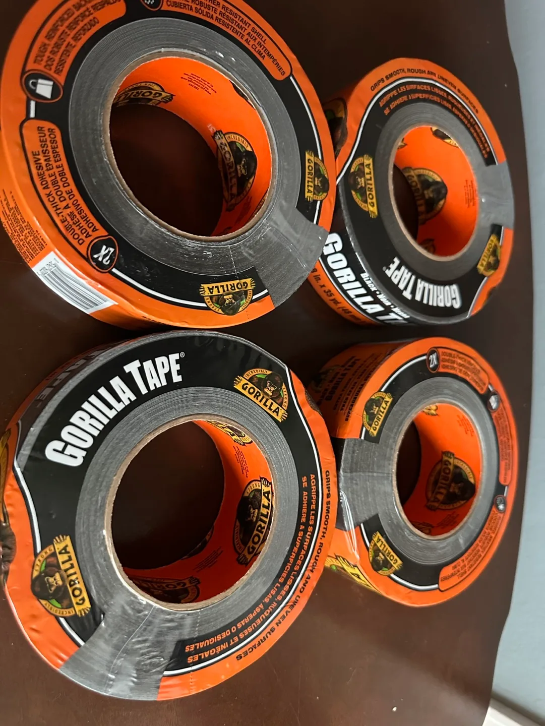 Gorilla Tape - 4 Rolls of Black Duct Tape - 35 Yards Each thumbnail