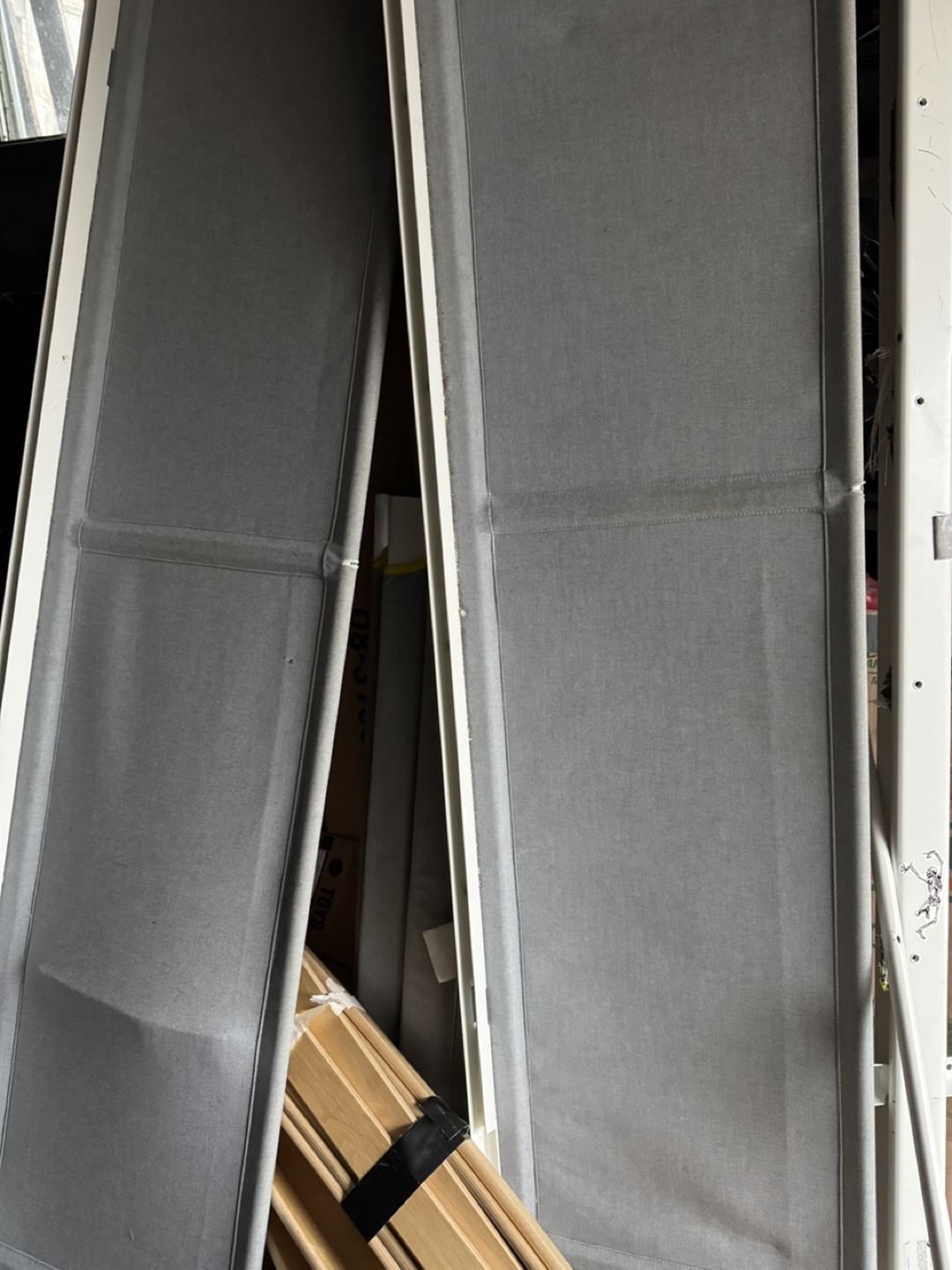 Twin Bunk Bed with Grey Fabric Headboards - photo 2