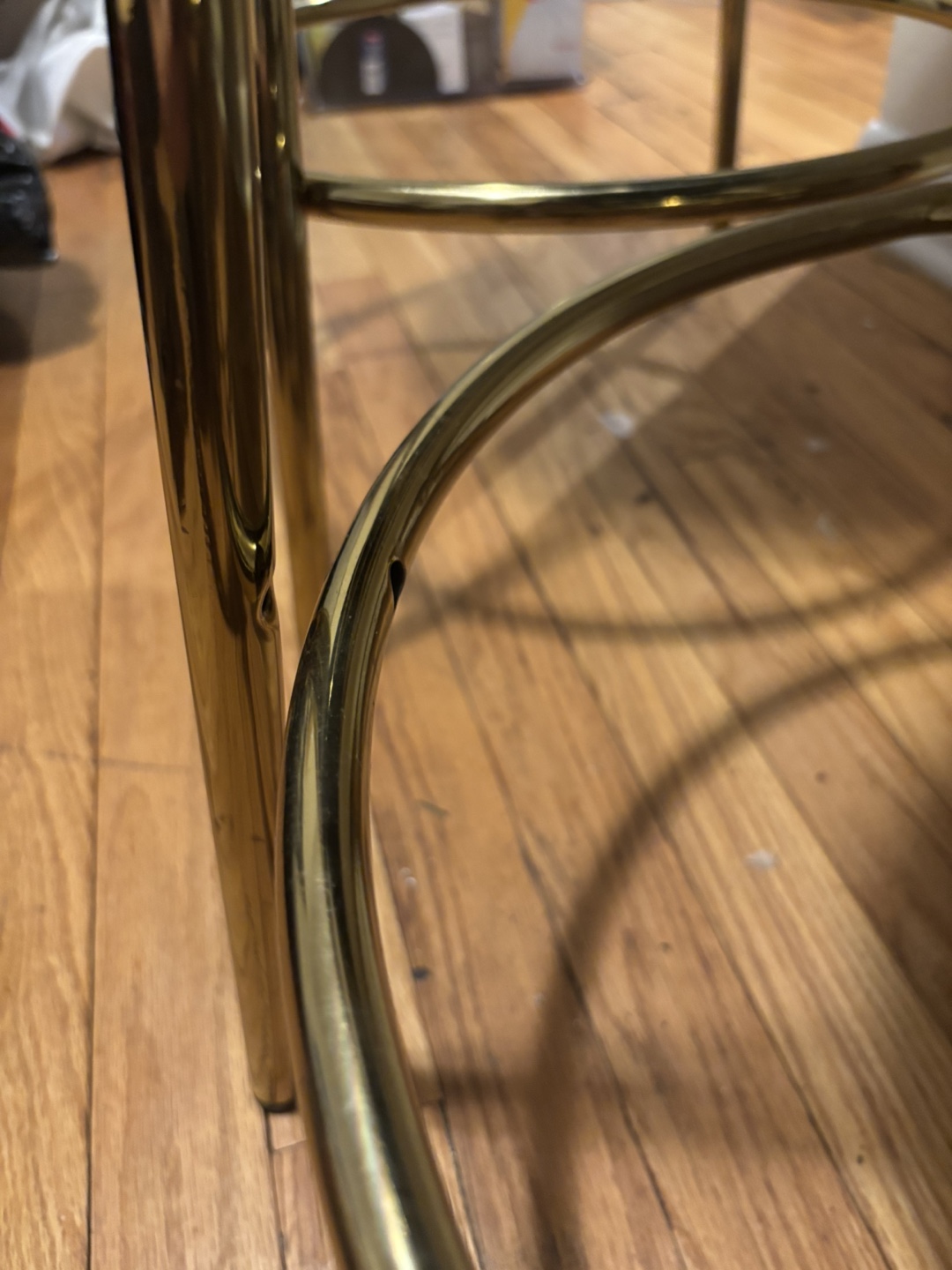 Set of 3 Black Velvet and Gold Bar Stools - photo 4