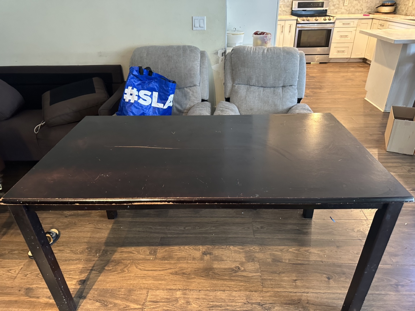 Dark Brown Rectangular Table - photo 3