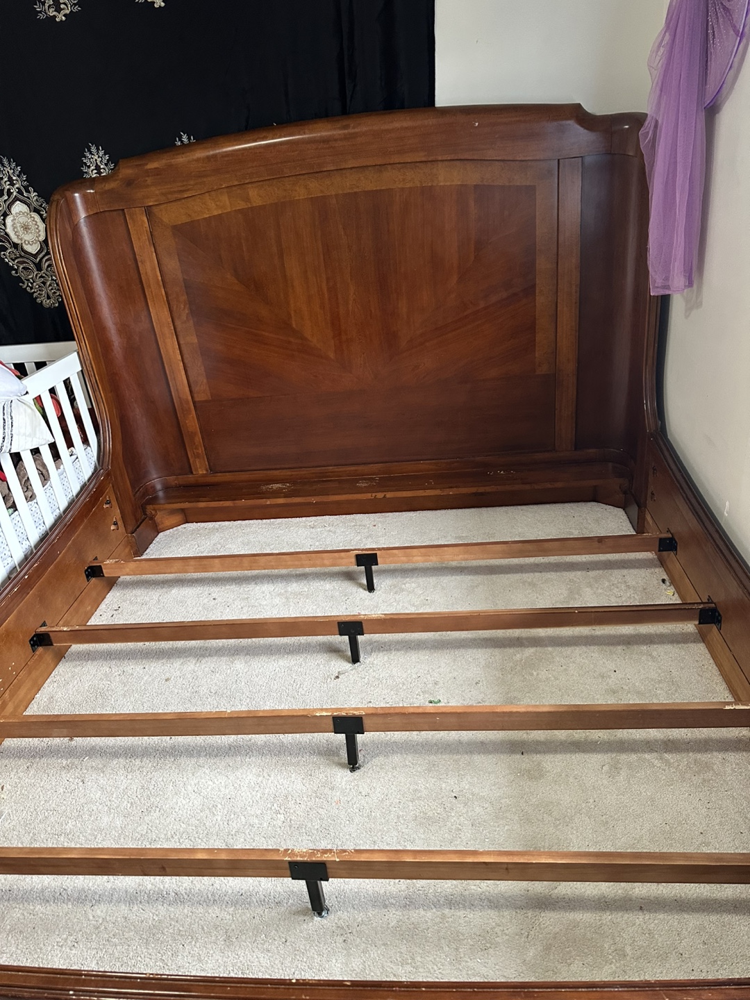 Queen sleigh bed frame
