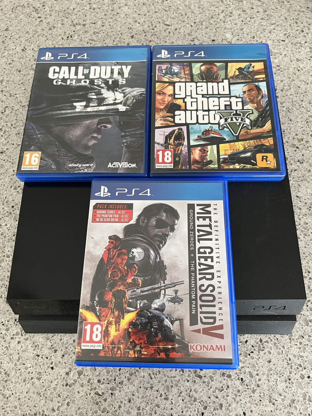 PS4 Console with 3 Games and 2 Controllers