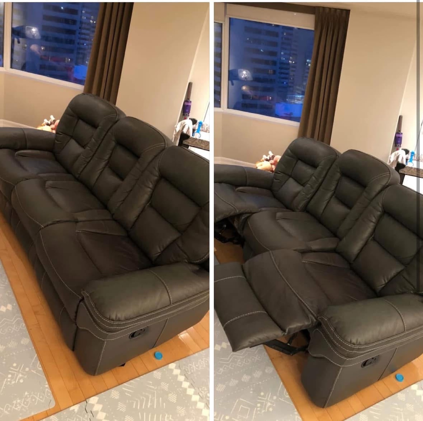 Reclining Leather Sofa - 3 Seater - photo 2