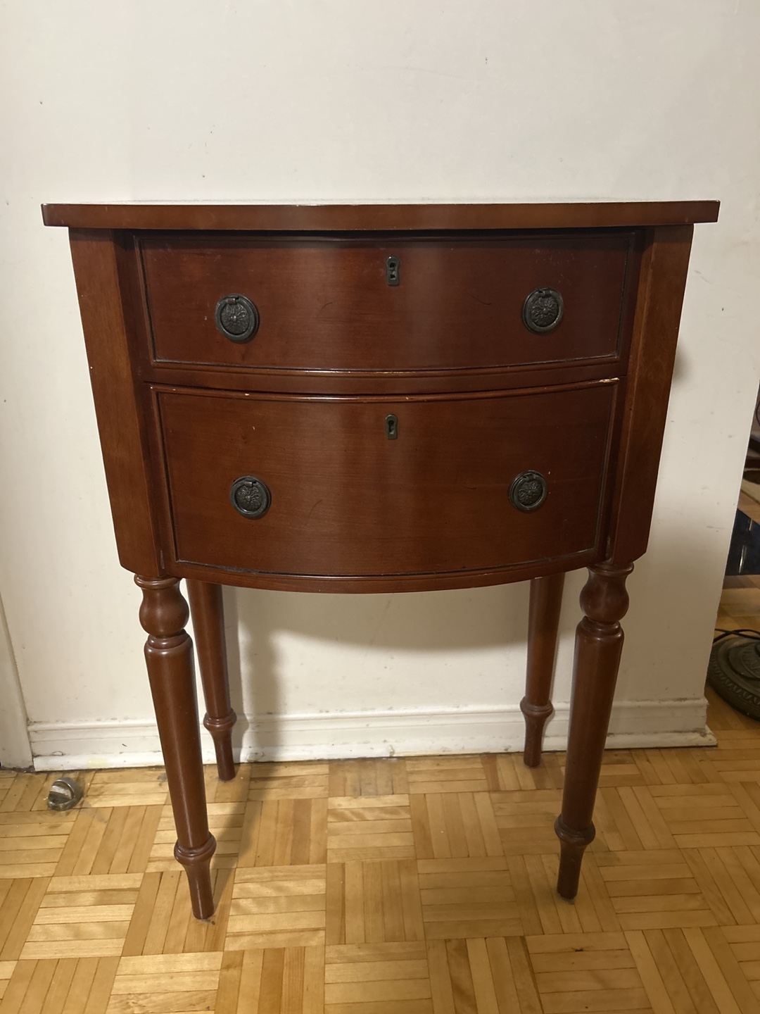 Wooden Nightstand with Two drawers