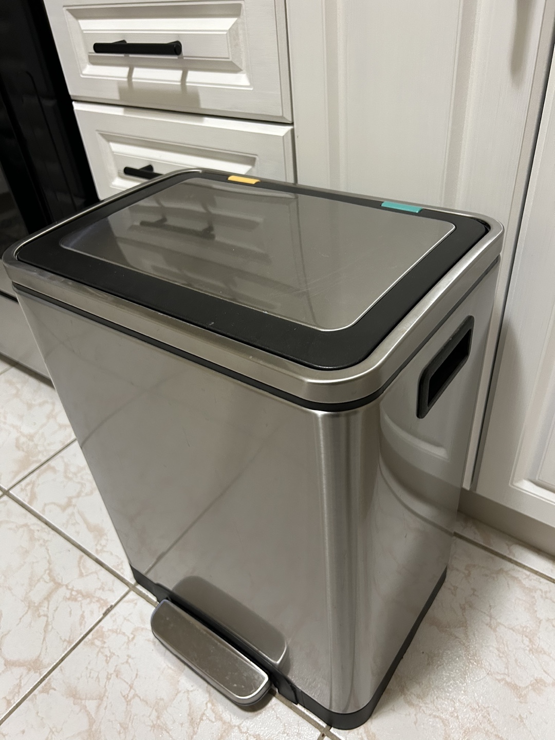 Stainless Steel 2-Compartment Step Trash Can - photo 3