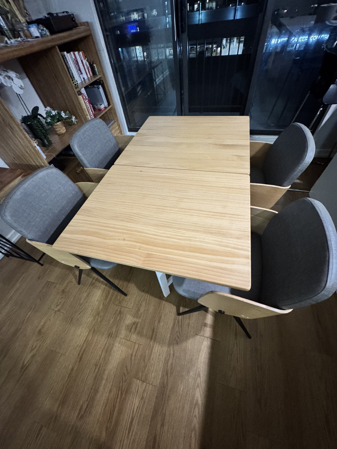 Foldable Dining Table with Four Chairs