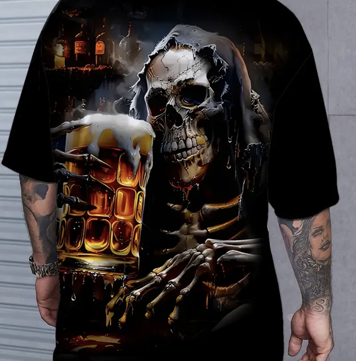 Men's 9XL Graphic T-Shirt - Religious & Grim Reaper Designs - photo 2