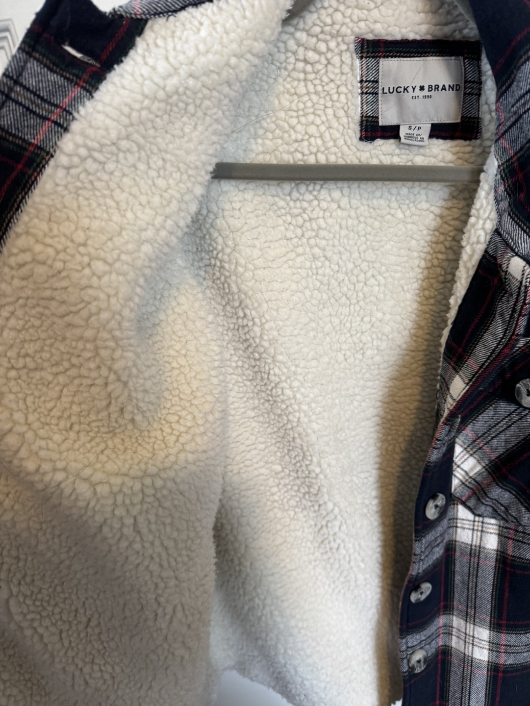Lucky Brand Sherpa Lined Flannel Shirt Jacket Size Small/Petite - photo 3