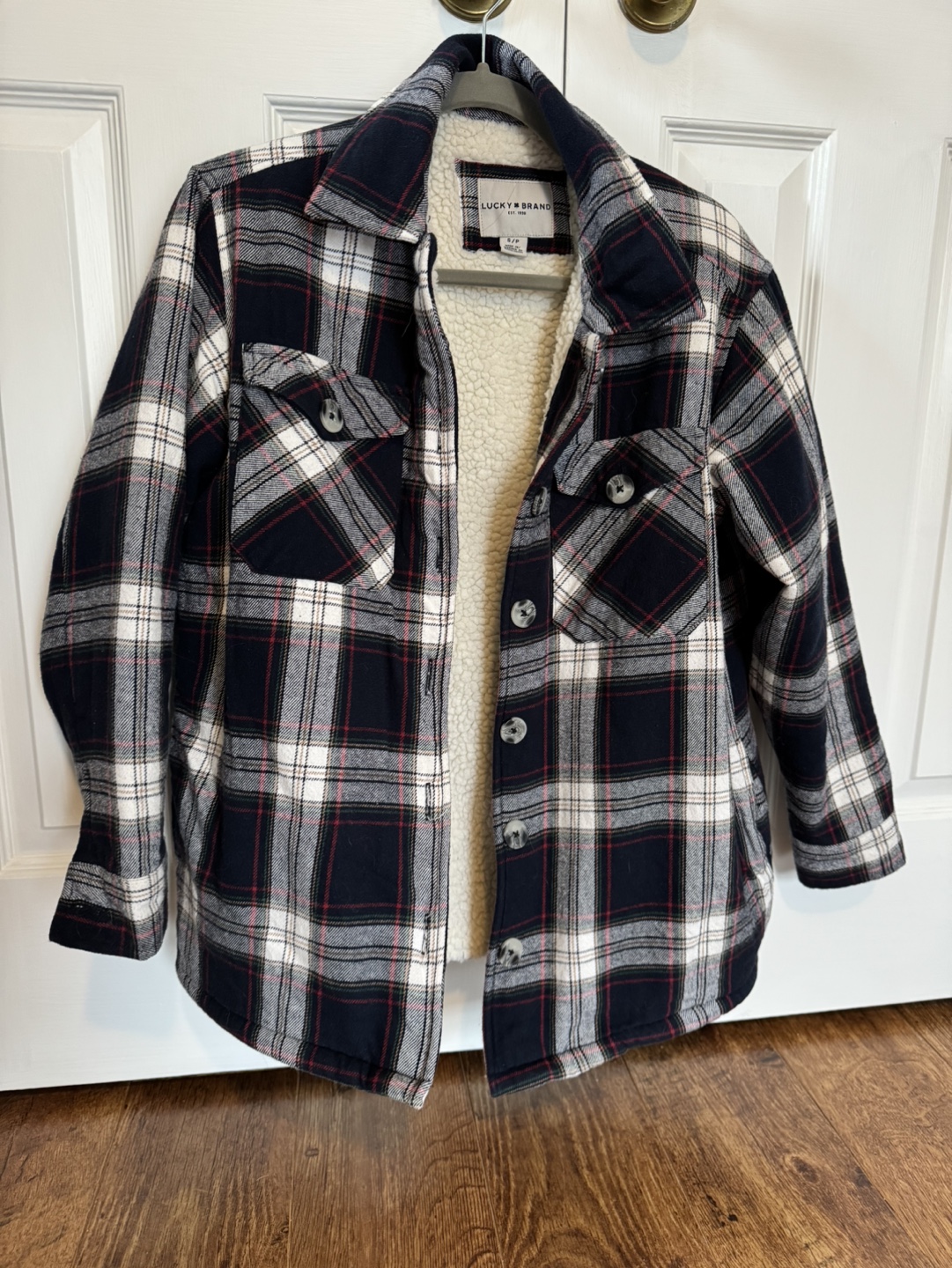 Lucky Brand Sherpa Lined Flannel Shirt Jacket Size Small/Petite