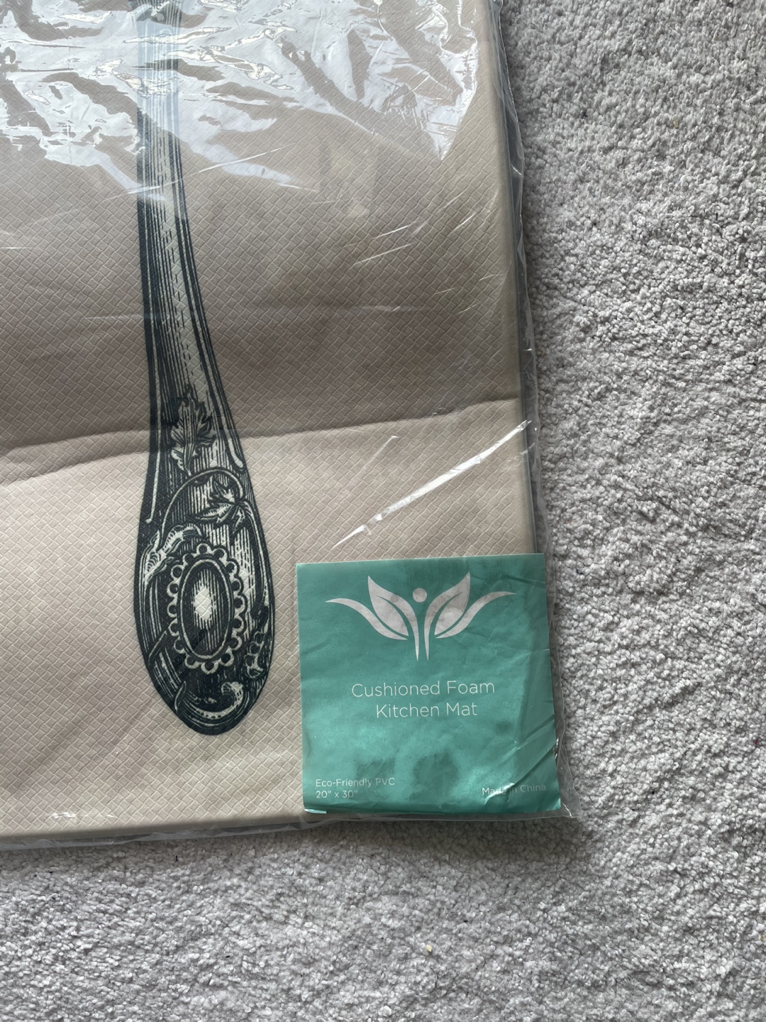 New! Cushioned Foam Kitchen Mat - Spoon & Fork Design - photo 2