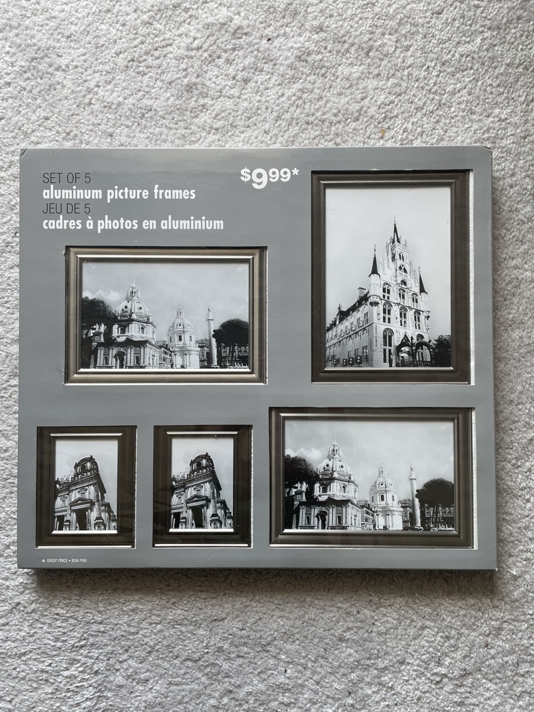 Set of 5 Aluminum Picture Frames