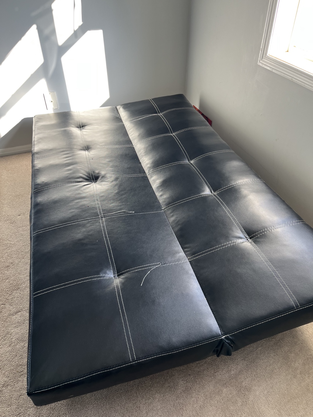 Black Faux Leather Futon - photo 2