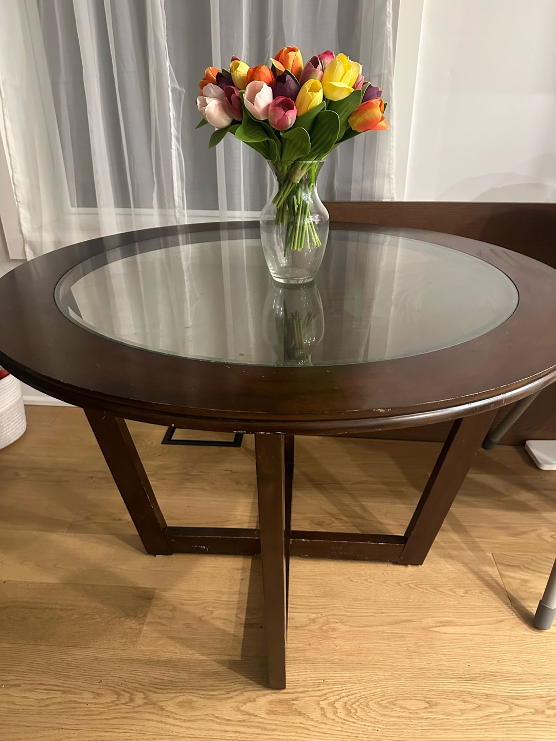 Round Glass Top Dining Table