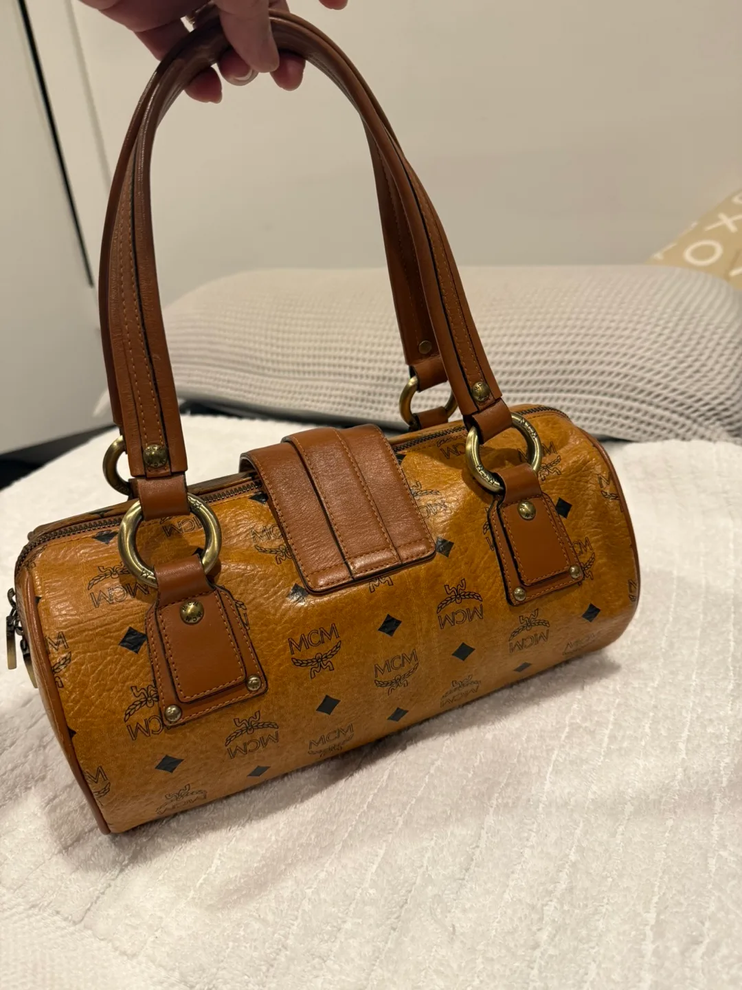 MCM Brown Barrel Bag thumbnail