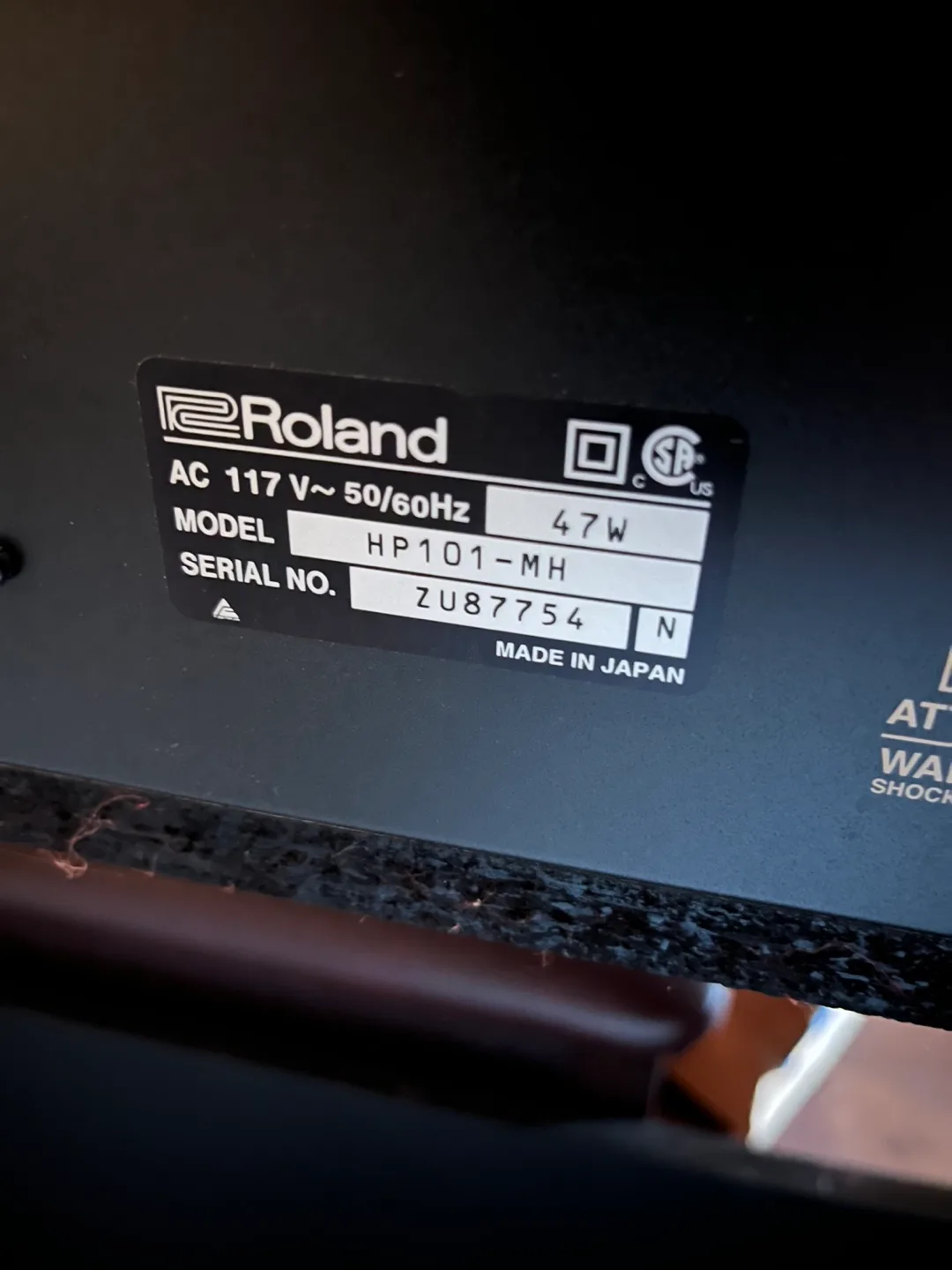 Roland HP101 Digital Piano with Bench image indicator(4)