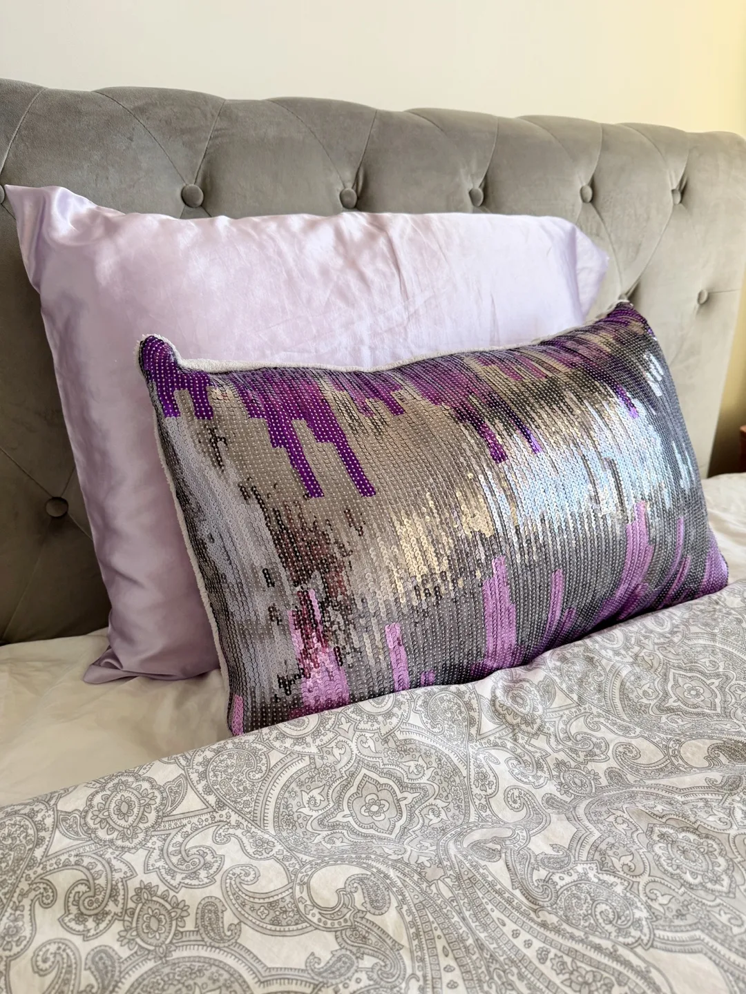 Fuchsia & Purple Sequin Cushion thumbnail