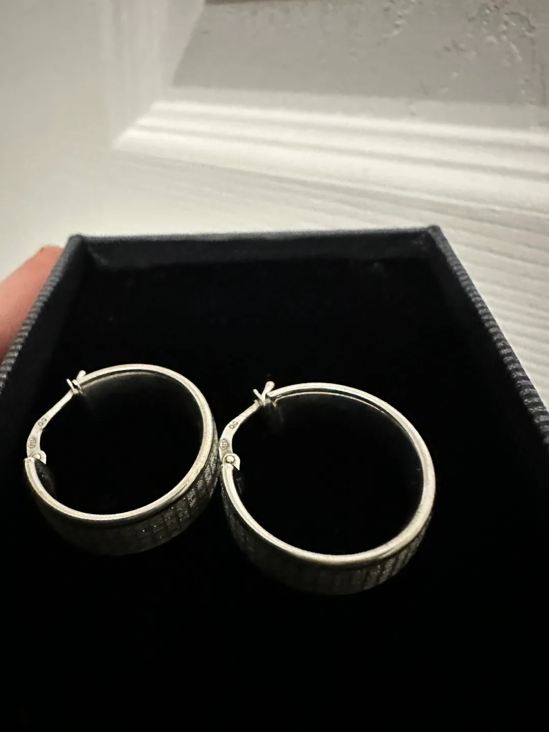 Sterling silver 925 earrings diamond cut image indicator(2)