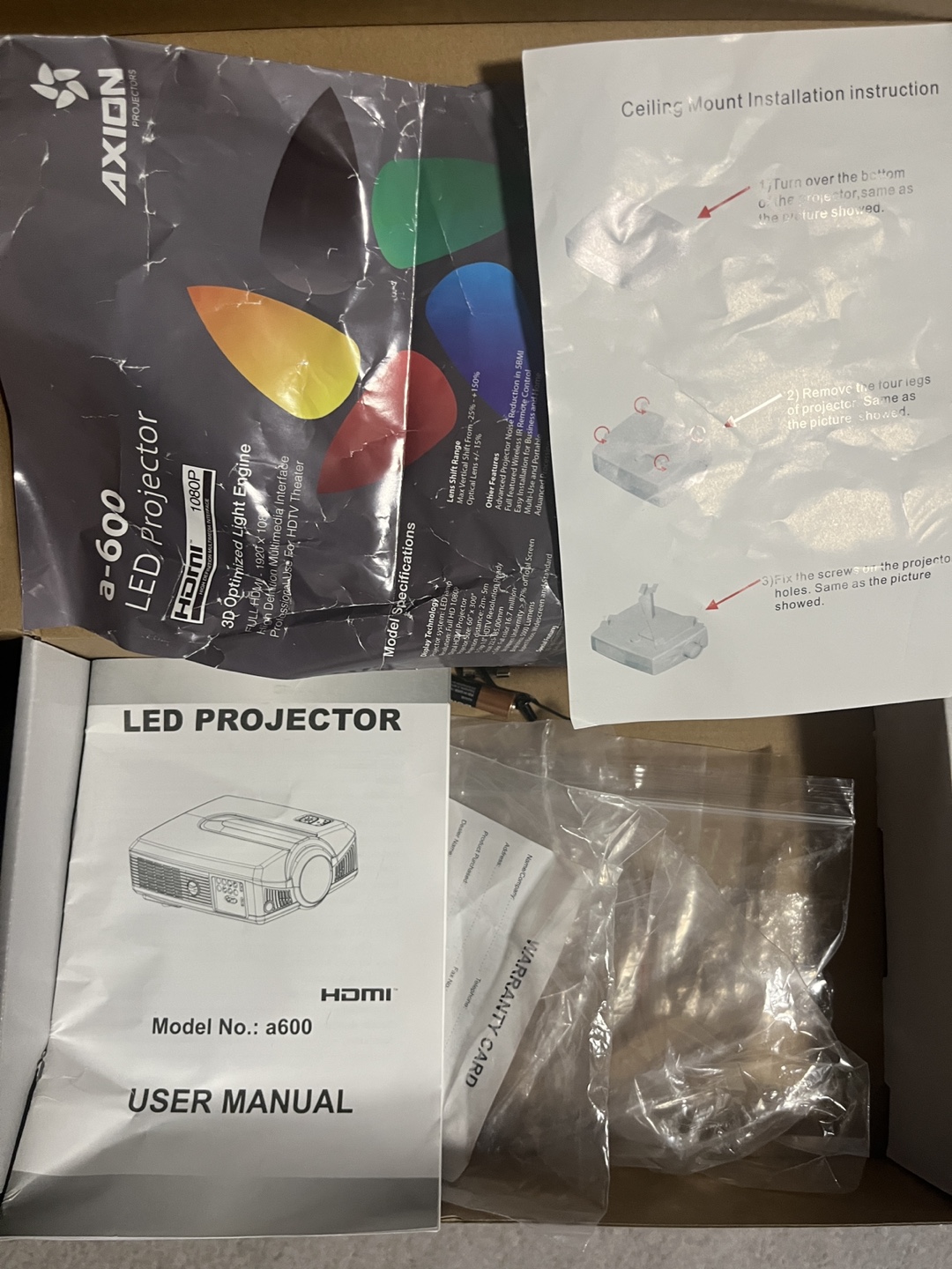 AXION a-600 LED Projector 1080p HD - photo 4