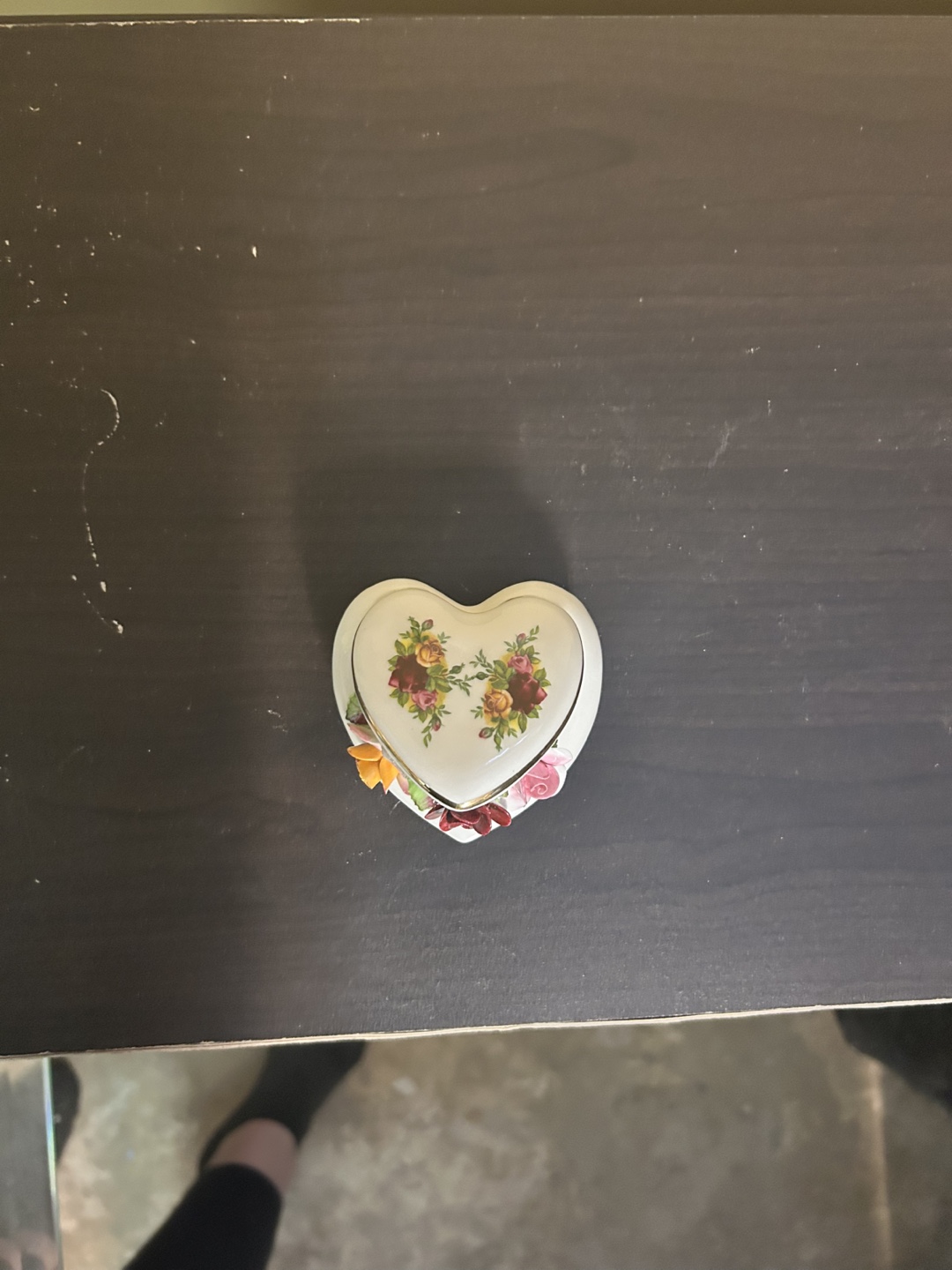 Vintage Royal Albert Old Country Roses Heart-Shaped Figurine.