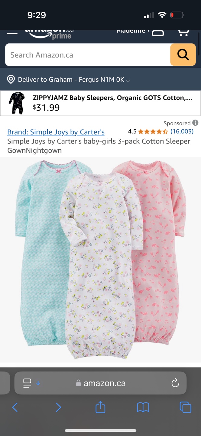 Carter's Simple Joys 3-Pack Baby Sleepers